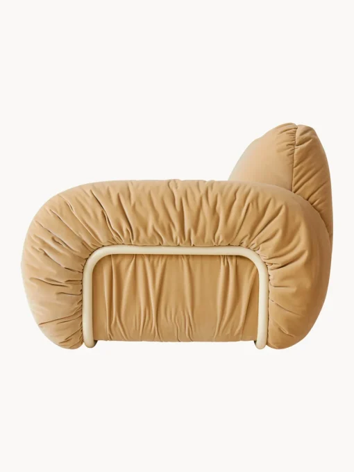 Sillones Pequeños|Sillones>HKLIVING Sillón artesanal de terciopelo Arc Terciopelo beige claro, blanco crema