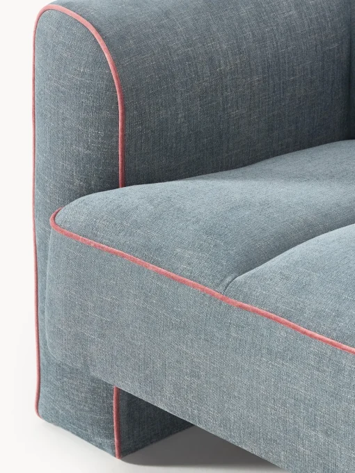 Butacas|Sillones>Westwing Collection Sillón Bobi Tejido azul, rosa palo