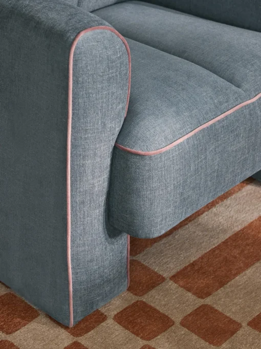 Butacas|Sillones>Westwing Collection Sillón Bobi Tejido azul, rosa palo