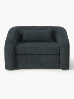 Sillones Cama|Sillones></noscript>Westwing Collection Sillón cama de borreguillo bouclé Eliot Borreguillo bouclé gris antracita