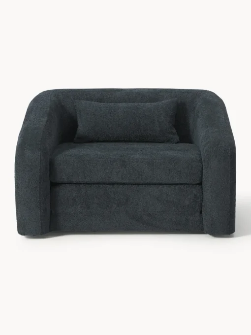 Sillones Cama|Sillones>Westwing Collection Sillón cama de borreguillo bouclé Eliot Borreguillo bouclé gris antracita