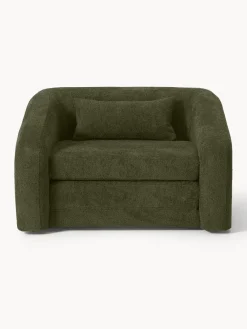 Sillones Cama|Sillones></noscript>Westwing Collection Sillón cama de borreguillo bouclé Eliot Borreguillo bouclé verde oscuro