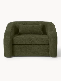 Sillones Cama|Sillones></noscript>Westwing Collection Sillón cama de borreguillo bouclé Eliot Borreguillo bouclé verde oscuro