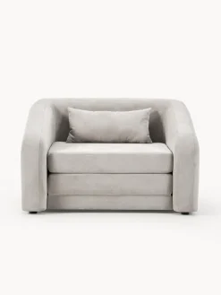 Sillones Cama|Sillones></noscript>Westwing Collection Sillón cama Eliot Tejido aterciopelado gris claro