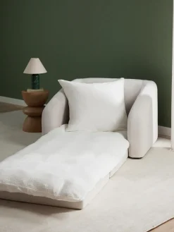 Sillones Cama|Sillones>Westwing Collection Sillón cama Eliot Tejido aterciopelado blanco crema