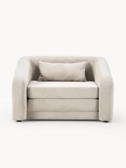 Sillones Cama|Sillones></noscript>Westwing Collection Sillón cama Eliot Tejido aterciopelado blanco crema