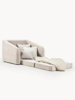 Sillones Cama|Sillones></noscript>Westwing Collection Sillón cama Eliot Tejido aterciopelado blanco crema