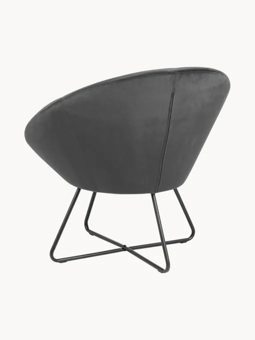 Sillones Pequeños|Sillones> Sillón cóctel de terciopelo Center Terciopelo gris oscuro