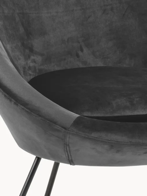 Sillones Pequeños|Sillones> Sillón cóctel de terciopelo Center Terciopelo gris oscuro