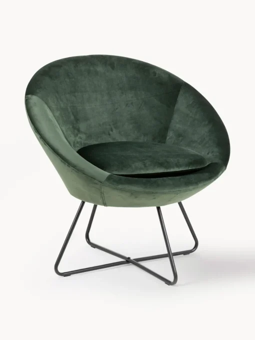 Sillones Pequeños|Sillones> Sillón cóctel de terciopelo Center Terciopelo verde oscuro