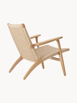 Sillones Pequeños|Sillones></noscript>Carl Hansen & Søn Sillón con asiento y respaldo tejidos a mano CH25 Madera de roble barnizada, beige claro