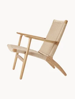 Sillones Pequeños|Sillones></noscript>Carl Hansen & Søn Sillón con asiento y respaldo tejidos a mano CH25 Madera de roble barnizada, beige claro