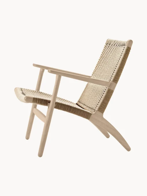 Sillones Pequeños|Sillones>Carl Hansen & Søn Sillón con asiento y respaldo tejidos a mano CH25 Madera de roble enjabonada, beige claro