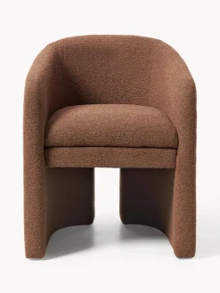 Sale Sillón con reposabrazos en tejido bouclé Mairo Sillas Con Reposabrazos|Sillas