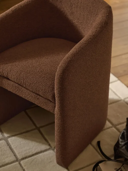 Sale Sillón con reposabrazos en tejido bouclé Mairo Sillas Con Reposabrazos|Sillas