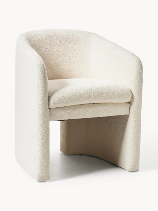 Sillas Con Reposabrazos|Sillas>Westwing Collection Sillón con reposabrazos en tejido bouclé Mairo Bouclé beige claro
