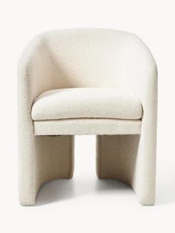 Sillas Con Reposabrazos|Sillas></noscript>Westwing Collection Sillón con reposabrazos en tejido bouclé Mairo Bouclé beige claro