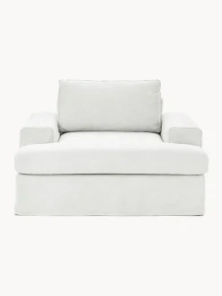 Butacas|Sillones></noscript>Westwing Collection Sillón con tapizado desenfundable Russell Tejido blanco Off White jaspeado