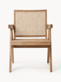 Sillones Pequeños|Sillones></noscript>Westwing Collection Sillón con tejido vienés Sissi Madera de roble clara, beige claro