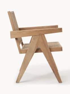 Sillones Pequeños|Sillones></noscript>Westwing Collection Sillón con tejido vienés Sissi Madera de roble clara, beige claro