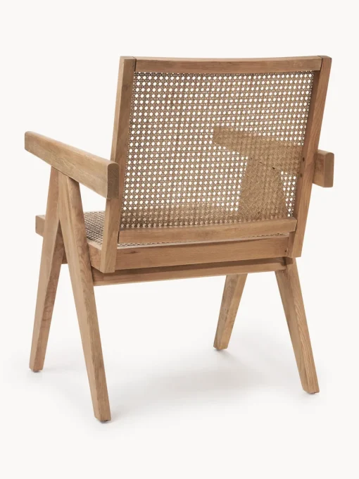 Sillones Pequeños|Sillones>Westwing Collection Sillón con tejido vienés Sissi Madera de roble clara, beige claro