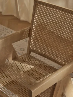 Sillones Pequeños|Sillones></noscript>Westwing Collection Sillón con tejido vienés Sissi Madera de roble clara, beige claro