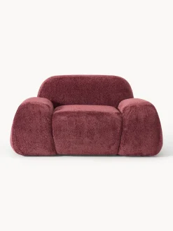 Sillones Pequeños|Sillones></noscript>Westwing Collection Sillón de borreguillo bouclé Wolke Borreguillo bouclé rojo vino