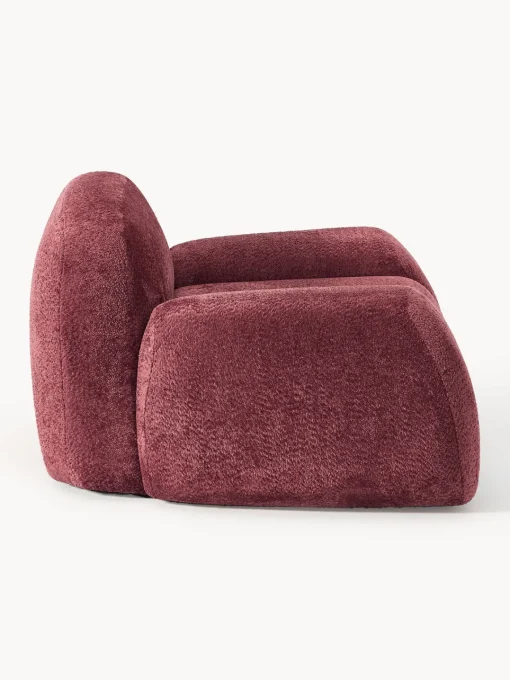 Sillones Pequeños|Sillones>Westwing Collection Sillón de borreguillo bouclé Wolke Borreguillo bouclé rojo vino