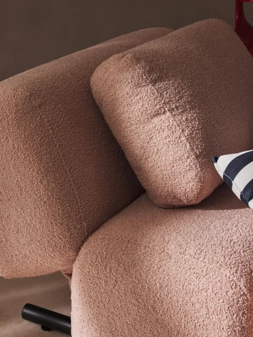 Butacas|Sillones>Westwing Collection Sillón de borreguillo Caterpillar Boreguillo rosa claro