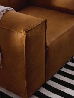 Butacas|Sillones></noscript>Westwing Collection Sillón de cuero reciclado Lennon Cuero marrón