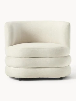 Butacas|Sillones></noscript>Westwing Collection Sillón de diseño Solomon Mezcla de lino blanco crema