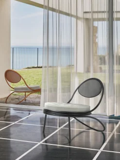 Sillones De Jardín|Sillones De Jardí­N>GUBI Sillón de jardín Copacabana Tejido blanco, gris claro, negro