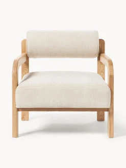 Sillones Pequeños|Sillones></noscript>Westwing Collection Sillón de madera de fresno Raymond Tejido beige, madera de fresno lacada