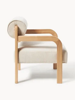 Sillones Pequeños|Sillones></noscript>Westwing Collection Sillón de madera de fresno Raymond Tejido beige, madera de fresno lacada