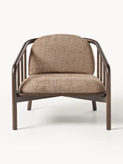 Sillones Pequeños|Sillones></noscript>Westwing Collection Sillón de madera de fresno con tapizado de borreguillo Balin Borreguillo taupe, madera de fresno oscura