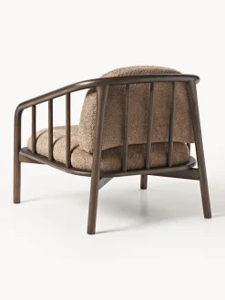 Sillones Pequeños|Sillones></noscript>Westwing Collection Sillón de madera de fresno con tapizado de borreguillo Balin Borreguillo taupe, madera de fresno oscura
