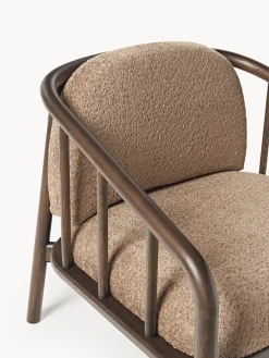 Sillones Pequeños|Sillones></noscript>Westwing Collection Sillón de madera de fresno con tapizado de borreguillo Balin Borreguillo taupe, madera de fresno oscura