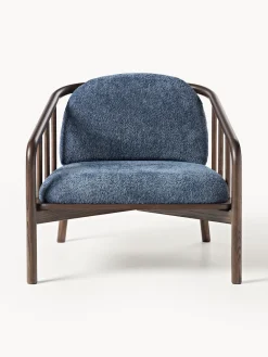 Sale Sillón de madera de fresno con tapizado de borreguillo Balin Sillones Pequeños|Sillones