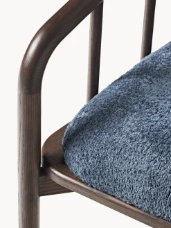 Sale Sillón de madera de fresno con tapizado de borreguillo Balin Sillones Pequeños|Sillones