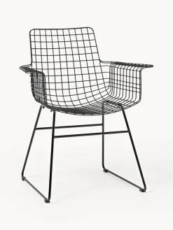 Sillas Con Reposabrazos|Sillas>HKLIVING Sillón de metal Wire Negro