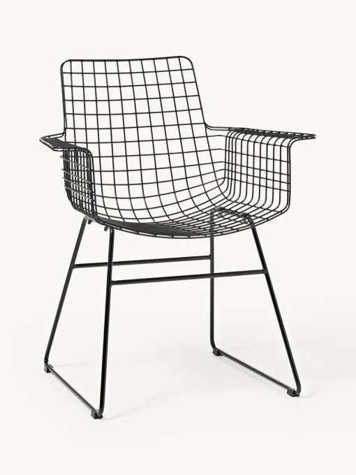 Sillas Con Reposabrazos|Sillas>HKLIVING Sillón de metal Wire Negro