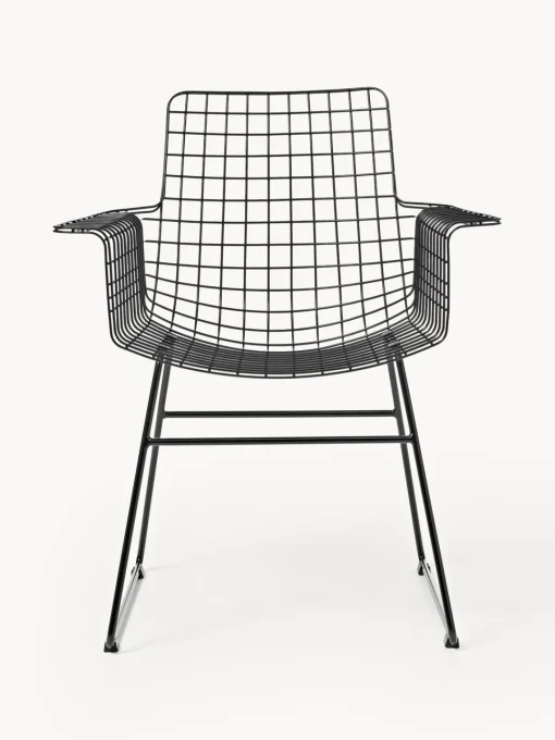 Sillas Con Reposabrazos|Sillas>HKLIVING Sillón de metal Wire Negro