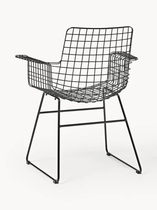 Sillas Con Reposabrazos|Sillas>HKLIVING Sillón de metal Wire Negro