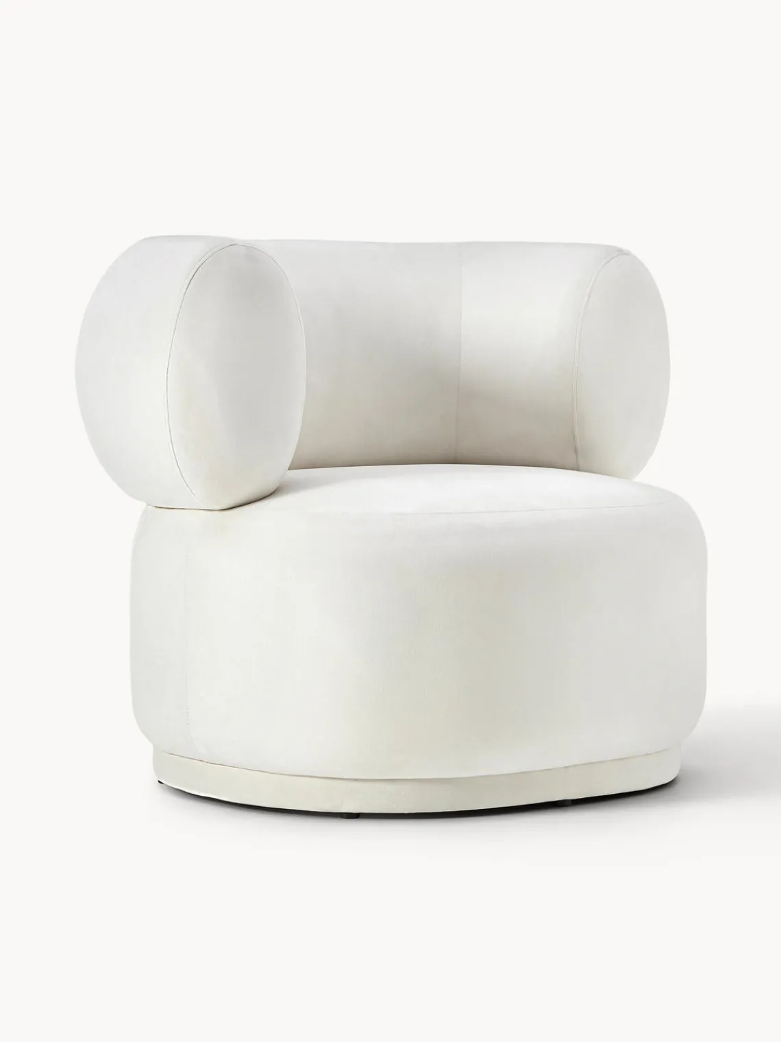 Sillones Pequeños|Sillones>Westwing Collection Sillón de terciopelo Cori Terciopelo blanco crema