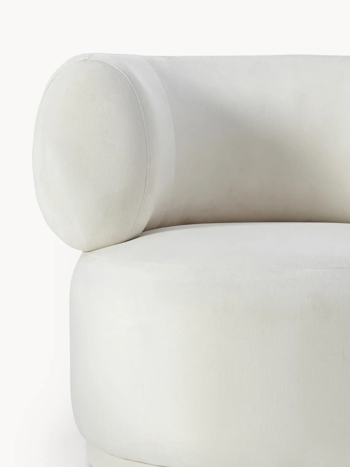 Sillones Pequeños|Sillones>Westwing Collection Sillón de terciopelo Cori Terciopelo blanco crema