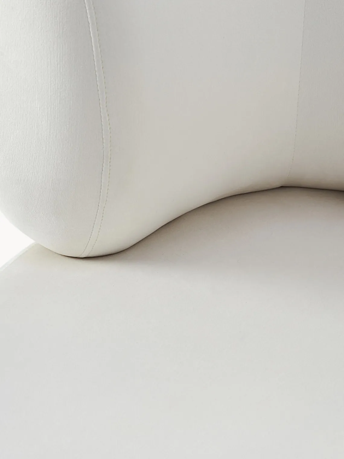 Sillones Pequeños|Sillones>Westwing Collection Sillón de terciopelo Cori Terciopelo blanco crema
