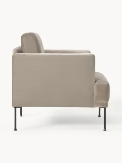 Butacas|Sillones></noscript>Westwing Collection Sillón de terciopelo Fluente Terciopelo greige