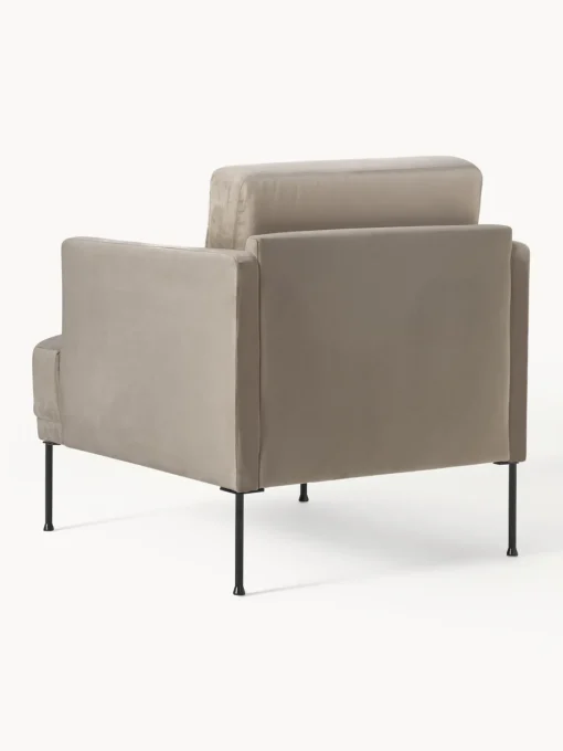 Butacas|Sillones>Westwing Collection Sillón de terciopelo Fluente Terciopelo greige