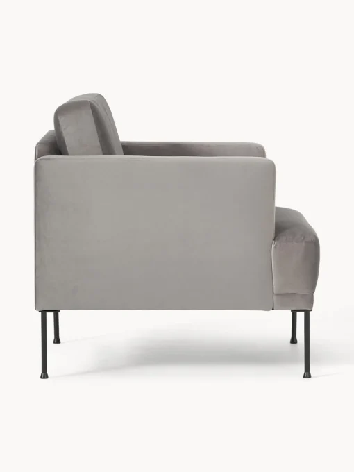 Butacas|Sillones>Westwing Collection Sillón de terciopelo Fluente Terciopelo gris
