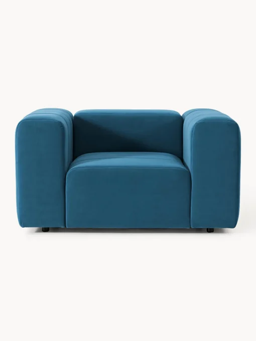 Butacas|Sillones>Westwing Collection Sillón de terciopelo Lena Terciopelo azul petróleo
